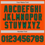 Personalized Orange Kelly Green Black-Cream Bomber Full-Snap Varsity Letterman Two Tone Jacket Team Custom Name and Number