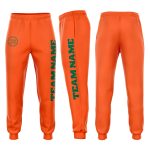 Personalized Orange Kelly Green Fleece Jogger Sweatpants Team Custom Name and Number