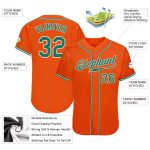 Personalized Orange Kelly Green Pinstripe Kelly Green-White Authentic Baseball Jersey Team Custom Name and Number