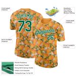 Personalized Orange Kelly Green-White 3D Pattern Design Orange Citrus Fruit Performance T-Shirt Team Custom Name and Number