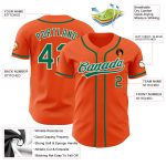 Personalized Orange Kelly Green-White Authentic Baseball Jersey
