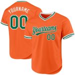 Personalized Orange Kelly Green-White Authentic Throwback Baseball Jersey Team Custom Name and Number