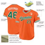 Personalized Orange Kelly Green-White Authentic Throwback Baseball Jersey Team Custom Name and Number