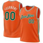 Personalized Orange Kelly Green-White Authentic Throwback Basketball Jersey