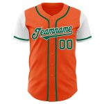 Personalized Orange Kelly Green-White Authentic Two Tone Baseball Jersey Team Custom Name and Number