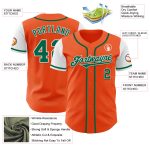 Personalized Orange Kelly Green-White Authentic Two Tone Baseball Jersey Team Custom Name and Number