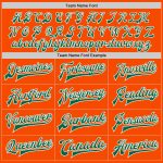 Personalized Orange Kelly Green-White Bomber Full-Snap Varsity Letterman Jacket Team Custom Name and Number