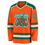 Personalized Orange Kelly Green-White Hockey Jersey Team Custom Name and Number