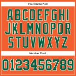 Personalized Orange Kelly Green-White Long Sleeve Performance T-Shirt Team Custom Name and Number