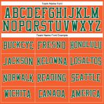 Personalized Orange Kelly Green-White Long Sleeve Performance T-Shirt Team Custom Name and Number