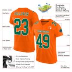 Personalized Orange Kelly Green-White Mesh Authentic Football Jersey Team Custom Name and Number