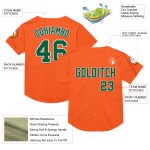Personalized Orange Kelly Green-White Mesh Authentic Throwback Baseball Jersey