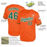 Personalized Orange Kelly Green-White Mesh Authentic Throwback Baseball Jersey Team Custom Name and Number