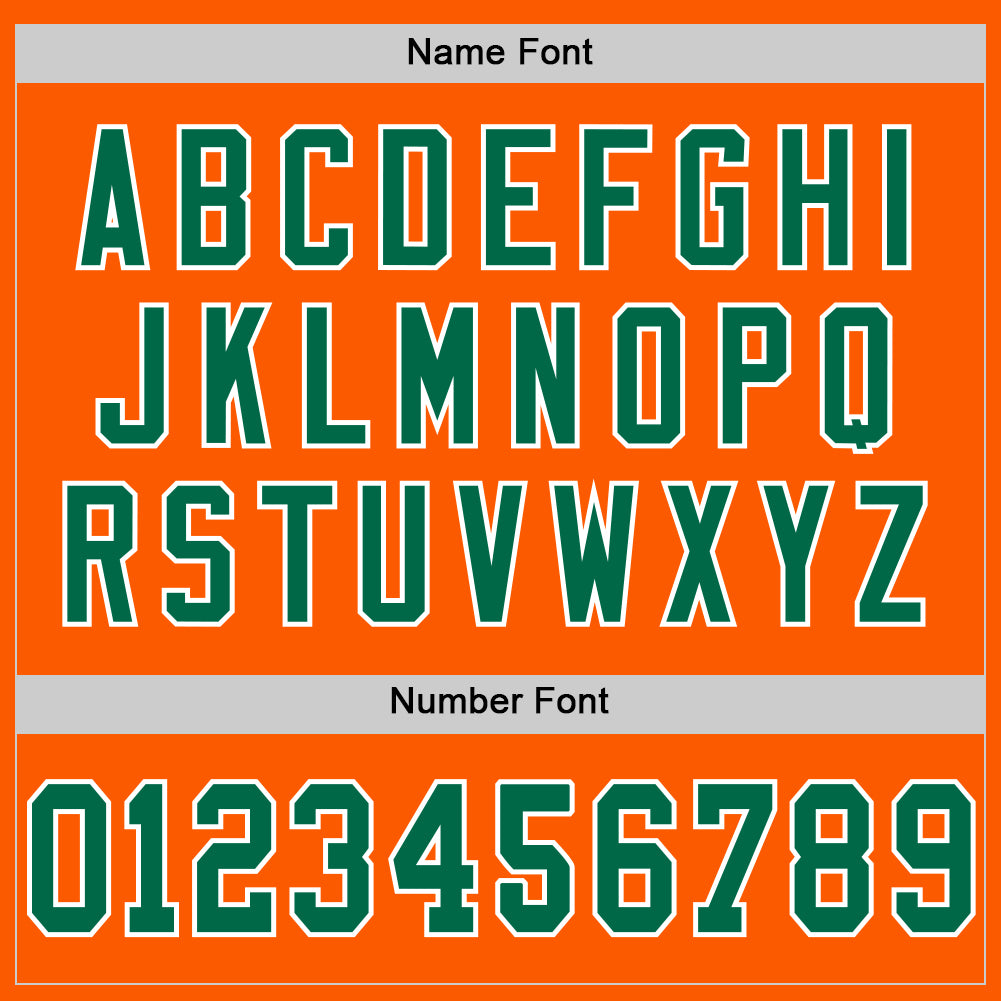 Personalized Orange Kelly Green-White Mesh Authentic Throwback Football Jersey Team Custom Name and Number Personalized Orange Kelly Green-White Mesh Authentic Throwback Football Jersey Team Custom Name and Number - Image 4