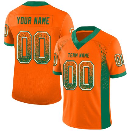 Personalized Orange Kelly Green-White Mesh Drift Fashion Football Jersey Team Custom Name and Number