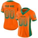 Personalized Orange Kelly Green-White Mesh Drift Fashion Football Jersey Team Custom Name and Number