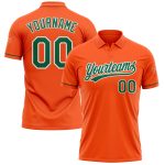 Personalized Orange Kelly Green-White Performance Vapor Golf Polo Shirt Team Custom Name and Number