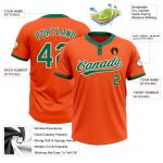 Personalized Orange Kelly Green-White Two-Button Unisex Softball Jersey Team Custom Name and Number