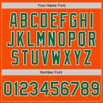 Personalized Orange Kelly Green-White Two-Button Unisex Softball Jersey