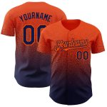 Personalized Orange Navy Authentic Fade Fashion Baseball Jersey Team Custom Name and Number