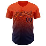 Personalized Orange Navy Authentic Fade Fashion Baseball Jersey Team Custom Name and Number