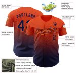 Personalized Orange Navy Authentic Fade Fashion Baseball Jersey Team Custom Name and Number