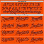 Personalized Orange Navy Bomber Full-Snap Varsity Letterman Jacket Team Custom Name and Number