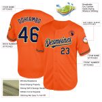 Personalized Orange Navy Cream-Old Gold Mesh Authentic Throwback Baseball Jersey Team Custom Name and Number