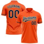 Personalized Orange Navy Cream-Old Gold Performance Vapor Golf Polo Shirt Team Custom Name and Number