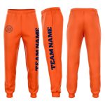 Personalized Orange Navy Fleece Jogger Sweatpants Team Custom Name and Number