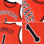 Personalized Orange Navy-Gold Authentic Throwback Basketball Jersey Team Custom Name and Number