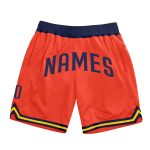 Personalized Orange Navy-Gold Authentic Throwback Basketball Shorts