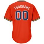 Personalized Orange Navy-Gold Authentic Throwback Rib-Knit Baseball Jersey Shirt Team Custom Name and Number