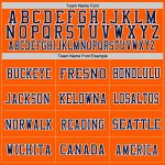Personalized Orange Navy-Gold Mesh Authentic Throwback Football Jersey Team Custom Name and Number