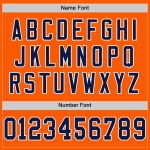 Personalized Orange Navy-Gold Mesh Authentic Throwback Football Jersey Team Custom Name and Number