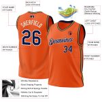 Personalized Orange Navy Gold-White Authentic Throwback Basketball Jersey Team Custom Name and Number