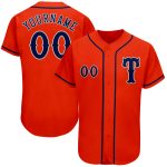 Personalized Orange Navy-Gray Authentic Baseball Jersey Team Custom Name and Number
