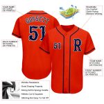 Personalized Orange Navy-Gray Authentic Baseball Jersey Team Custom Name and Number
