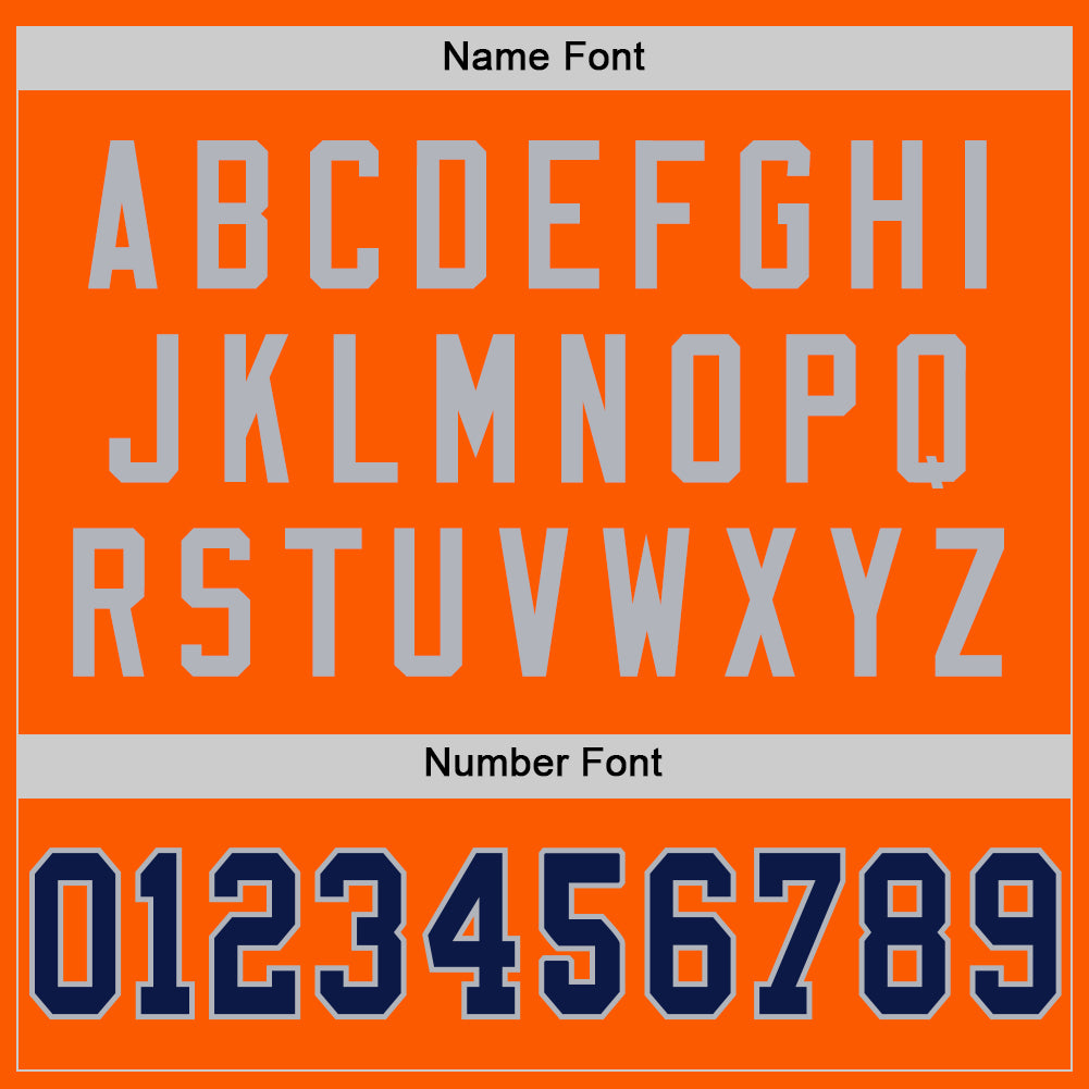 Personalized Orange Navy-Gray Mesh Authentic Throwback Football Jersey Team Custom Name and Number Personalized Orange Navy-Gray Mesh Authentic Throwback Football Jersey Team Custom Name and Number - Image 4