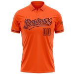 Personalized Orange Navy Performance Vapor Golf Polo Shirt Team Custom Name and Number