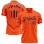 Personalized Orange Navy Performance Vapor Golf Polo Shirt Team Custom Name and Number