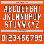 Personalized Orange Navy Pinstripe White Two-Button Unisex Softball Jersey Team Custom Name and Number