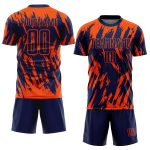 Personalized Orange Navy Sublimation Soccer Uniform Jersey Team Custom Name and Number