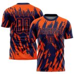 Personalized Orange Navy Sublimation Soccer Uniform Jersey Team Custom Name and Number