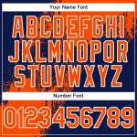 Personalized Orange Navy-White 3D Pattern Design Abstract Brush Stroke Authentic Baseball Jersey Team Custom Name and Number