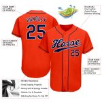 Personalized Orange Navy-White Authentic Baseball Jersey