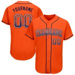 Personalized Orange Navy-White Authentic Drift Fashion Baseball Jersey Team Custom Name and Number
