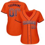 Personalized Orange Navy-White Authentic Drift Fashion Baseball Jersey Team Custom Name and Number