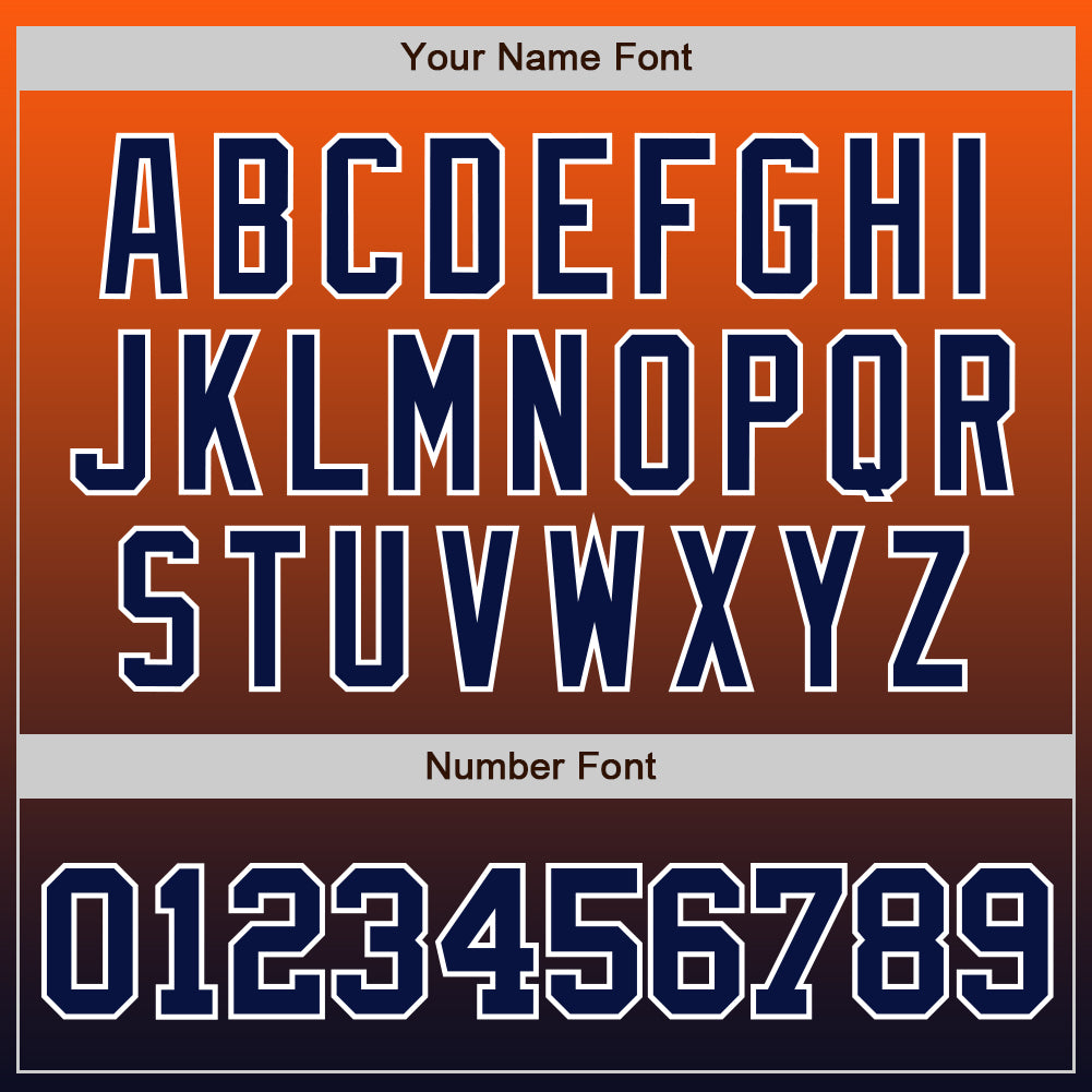 Personalized Orange Navy-White Authentic Fade Fashion Baseball Jersey Team Custom Name and Number Personalized Orange Navy-White Authentic Fade Fashion Baseball Jersey Team Custom Name and Number - Image 4
