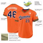Personalized Orange Navy-White Authentic Throwback Baseball Jersey Team Custom Name and Number